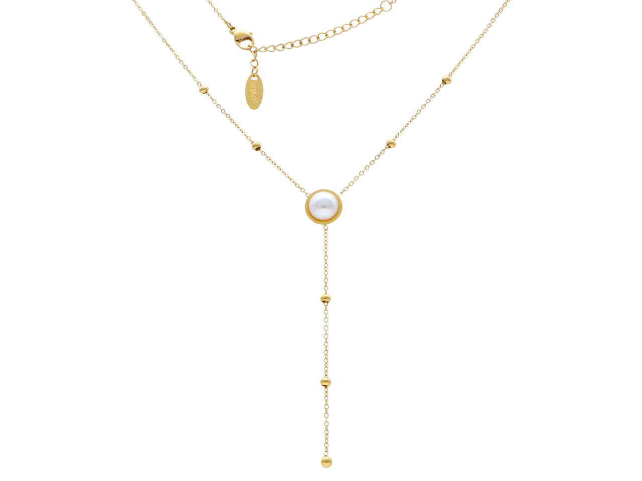 Naszyjnik do sukienki z dekoltem V i kuleczkami